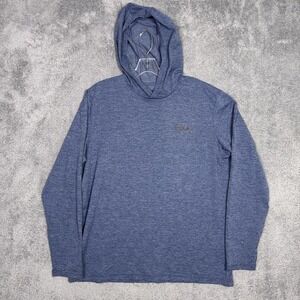 Mountain HardWear Sunblocker Hoodie Men L Heather Blue Pullover Sweatshirt Hoody